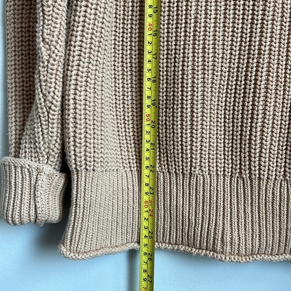 J. Crew Relaxed Roll Neck Chunky Knit Sweater in Sandy Beach - Picture 8 of 10